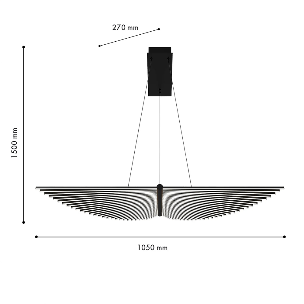 Люстра в виде распахнутых крыльев из тонких металлических планок Flight of Freedom в Липецке