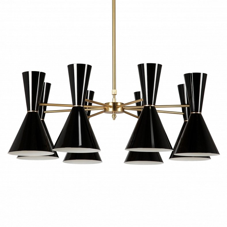 Люстра CAIRO Chandelier 8 Arm black Черный Латунь Люстра CAIRO Chandelier 8 Arm black Черный Латунь в Липецке | Loft Concept