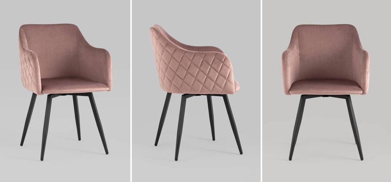 Стул Вращающийся Nika Chair Цвет Пыльная Роза  - фото