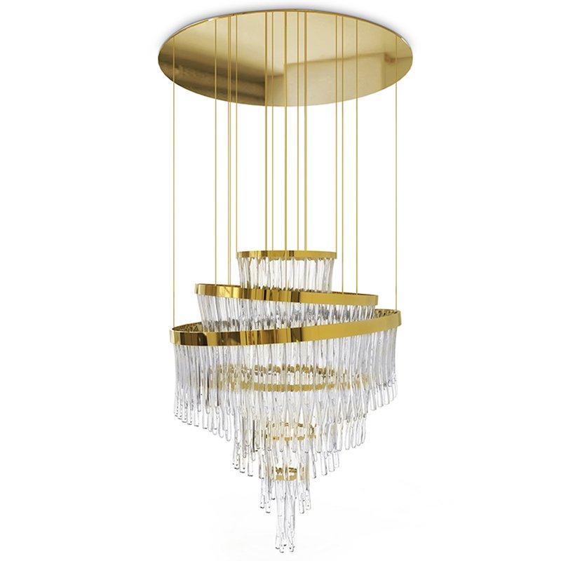 Люстра Luxxu Babel Chandelier Глянцевое золото Прозрачное Стекло в Липецке | Loft Concept 