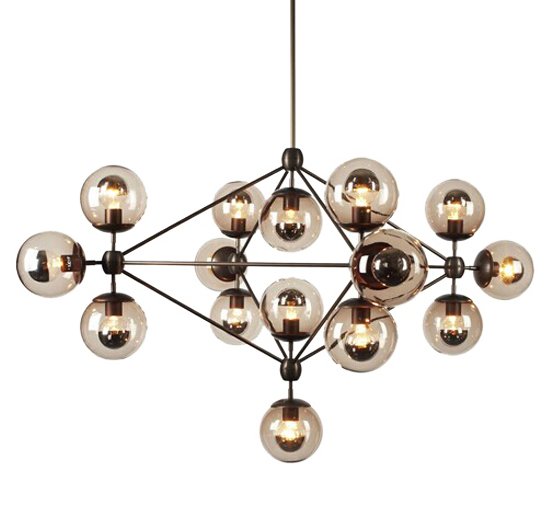 Люстра Modo Chandelier 15 Globes Дымчатый (Smoke) Люстра Modo Chandelier 15 Globes Дымчатый (Smoke) в Липецке | Loft Concept