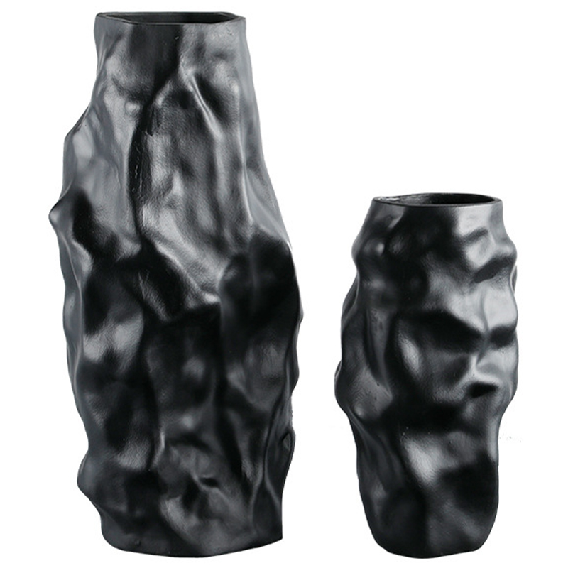 Ваза Crumpled Black Vase Черный Ваза Crumpled Black Vase Черный в Липецке | Loft Concept