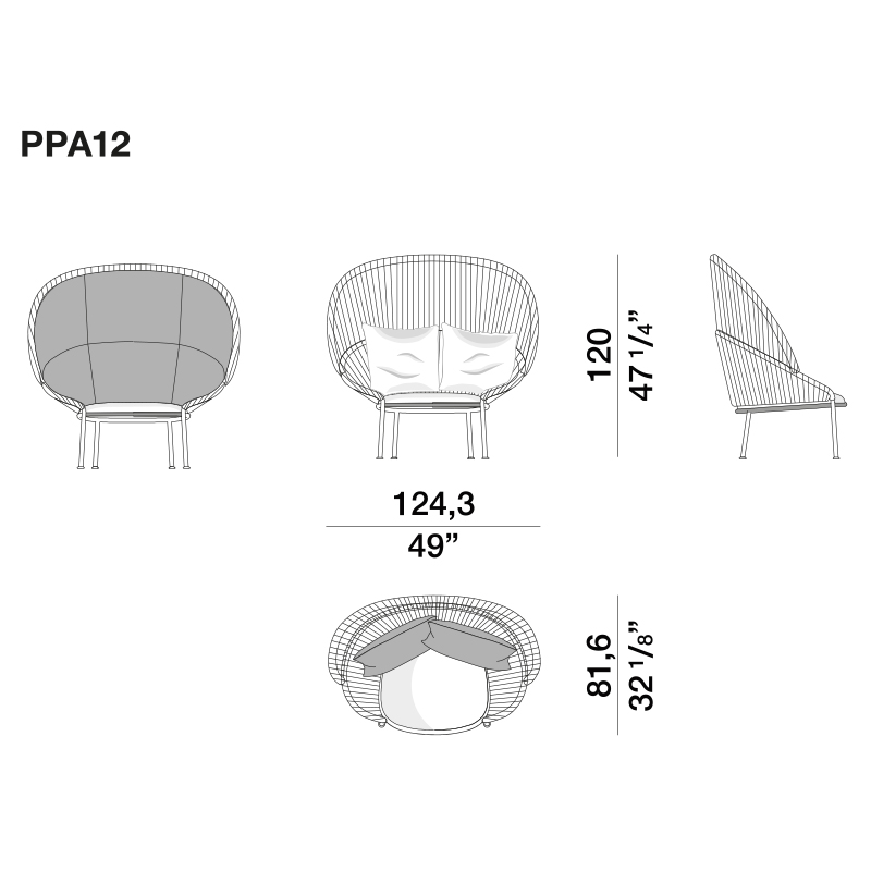 Дизайнерское уличное кресло с веревочной спинкой PETALO Armchair Дизайнерское уличное кресло с веревочной спинкой PETALO Armchair в Липецке