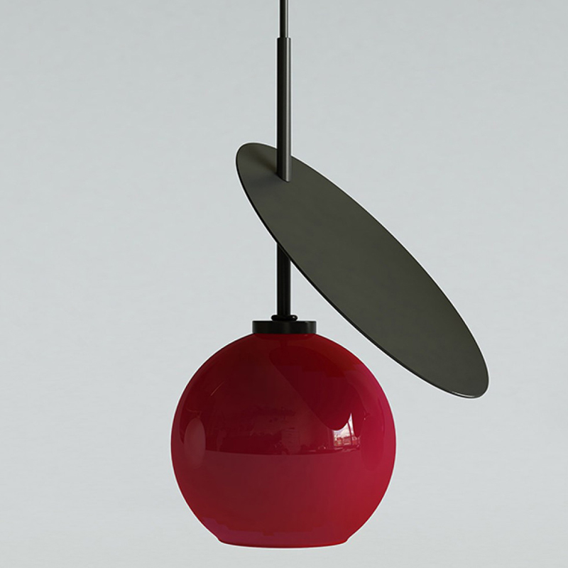 Подвесной светильник Cherry Pendant One Red Черный Красный Подвесной светильник Cherry Pendant One Red Черный Красный в Липецке | Loft Concept