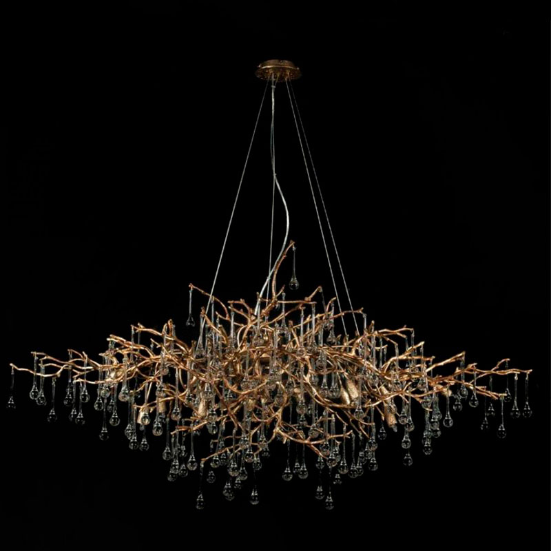 Люстра Crystal Drops Gold Золотой Люстра Crystal Drops Gold Золотой в Липецке | Loft Concept