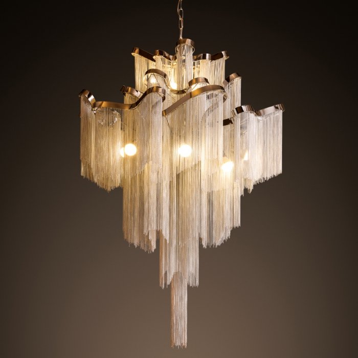 Люстра Ava Chain Atlantis Chandelier Хром Темный хром Золотой Люстра Ava Chain Atlantis Chandelier Хром Темный хром Золотой в Липецке | Loft Concept