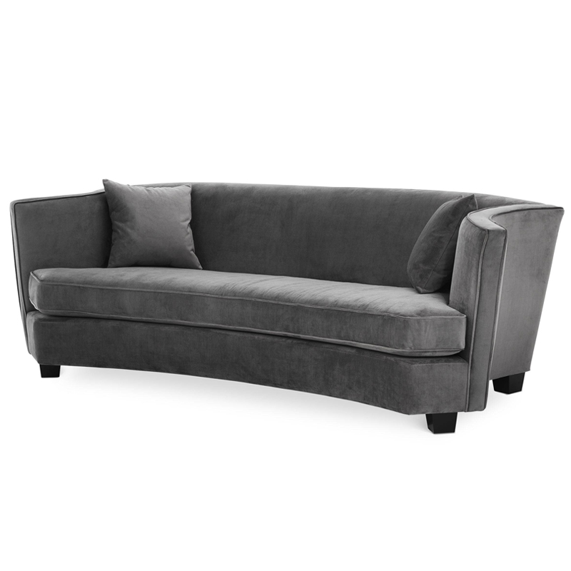 Диван Eichholtz Sofa Jiulietta Grey 3 Серый Черный Диван Eichholtz Sofa Jiulietta Grey 3 Серый Черный в Липецке | Loft Concept