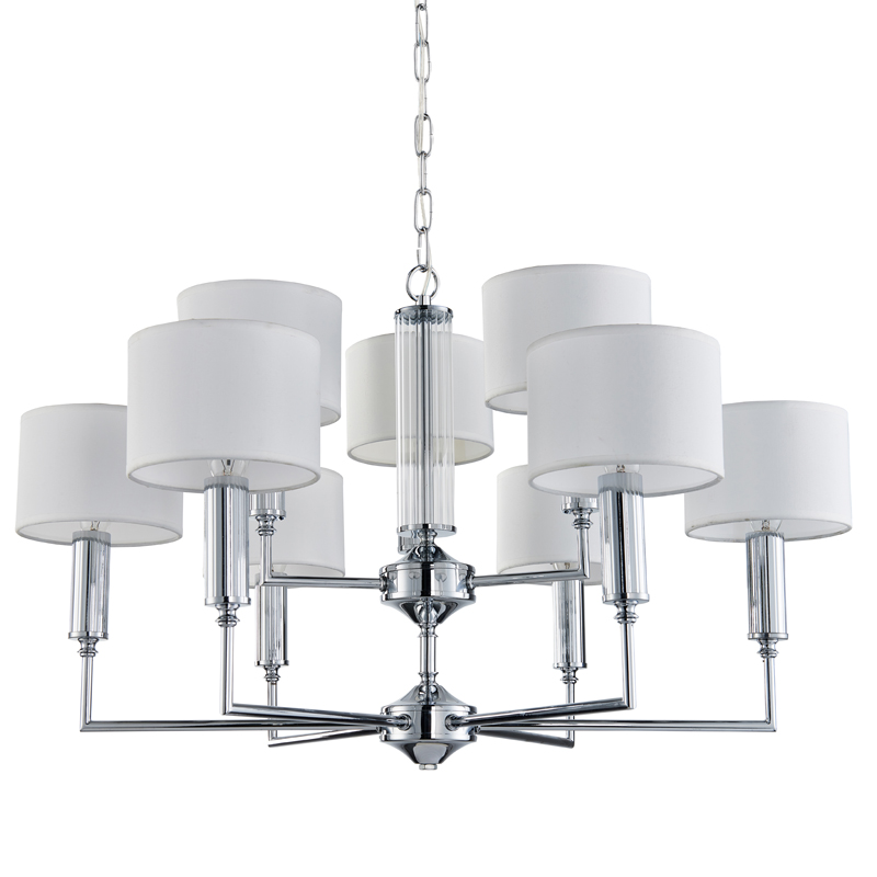 Люстра Laurent Chandelier white 71 Хром Белый Прозрачный в Липецке | Loft Concept 