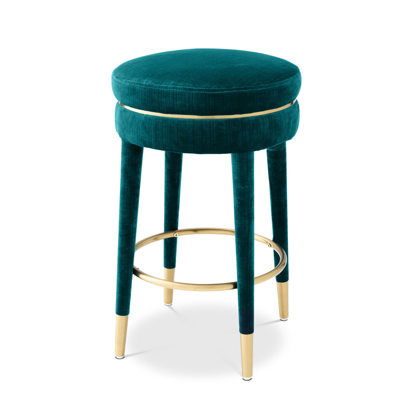 Полубарный стул Eichholtz Counter Stool Parisian blue Бирюзовый Латунь Полубарный стул Eichholtz Counter Stool Parisian blue Бирюзовый Латунь в Липецке | Loft Concept