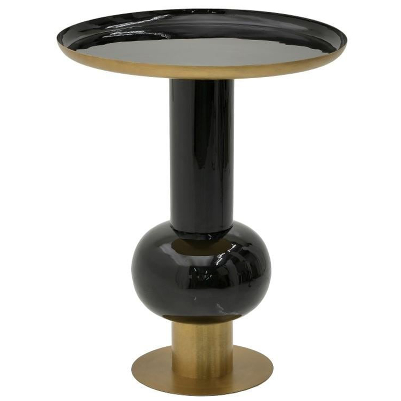 Круглый металлический приставной стол Calem Side Table Gold Black Золотой Черный Круглый металлический приставной стол Calem Side Table Gold Black Золотой Черный в Липецке | Loft Concept