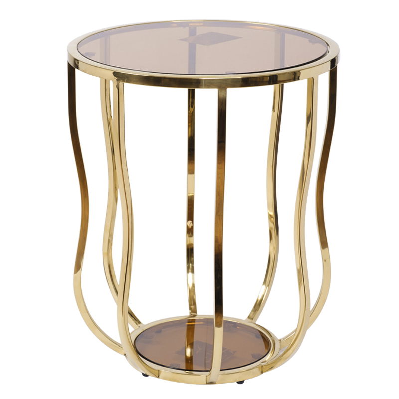 Приставной стол Fedric Side Table gold Глянцевое золото Приставной стол Fedric Side Table gold Глянцевое золото в Липецке | Loft Concept