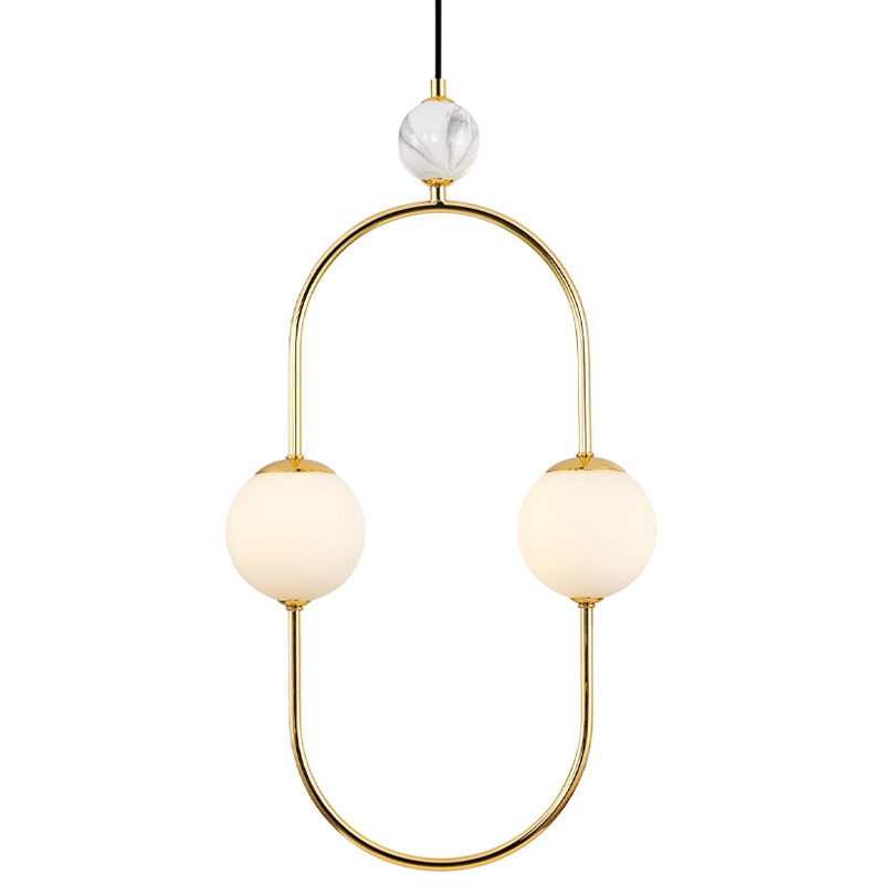 Подвесной светильник White Marble Decor 2 Лампы Белый Золотой Черный Белый Мрамор Bianco Подвесной светильник White Marble Decor 2 Лампы Белый Золотой Черный Белый Мрамор Bianco в Липецке | Loft Concept