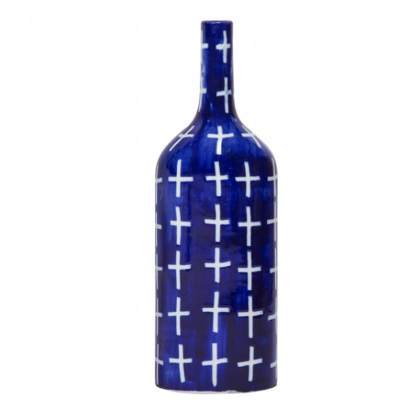 Ваза blue & white ornament Blue Bottle Синий Белый Ваза blue & white ornament Blue Bottle Синий Белый в Липецке | Loft Concept