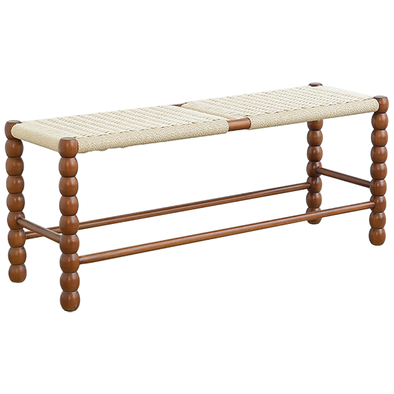 Банкетка French Corner Banquet Brown 100 см Коричневый Бежевый Банкетка French Corner Banquet Brown 100 см Коричневый Бежевый в Липецке | Loft Concept