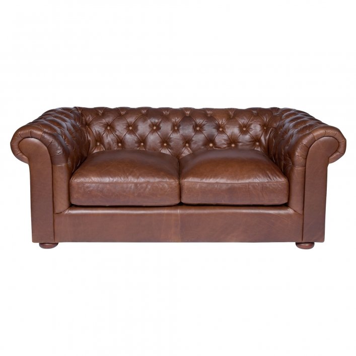 Диван Chesterfield 2 seats Коричневый Черный Диван Chesterfield 2 seats Коричневый Черный в Липецке | Loft Concept