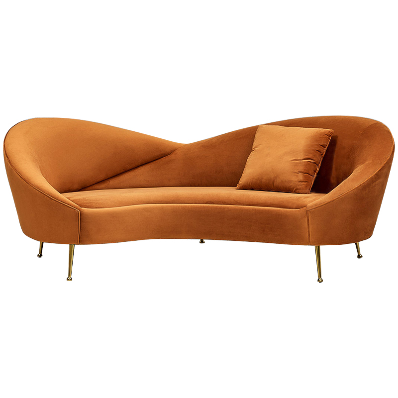 Диван Prudence Orange Sofa Оранжевый Золотой Диван Prudence Orange Sofa Оранжевый Золотой в Липецке | Loft Concept
