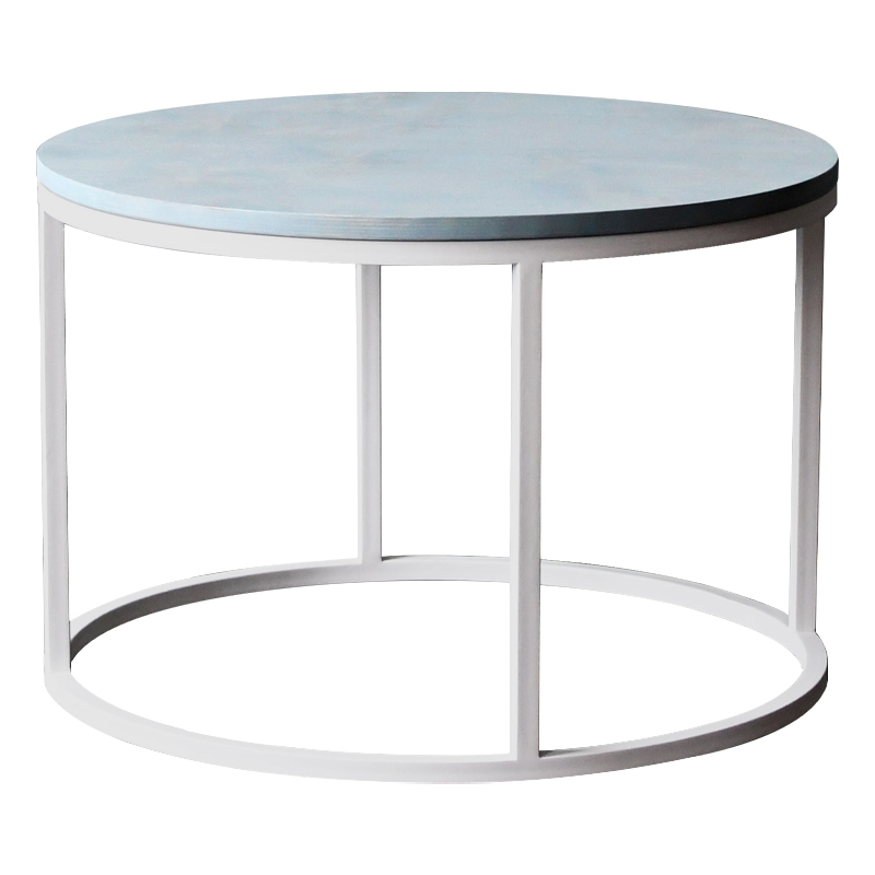 Кофейный стол Joyner Industrial Metal Rust Coffee Table Светло-голубой Белый в Липецке | Loft Concept 
