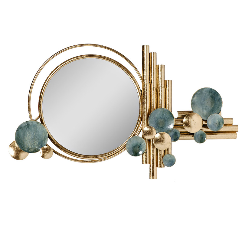 Зеркало-панно Evie Mirror Золотой Бирюзовый в Липецке | Loft Concept 