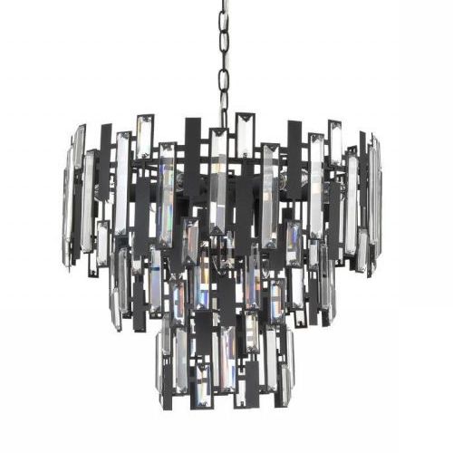 Люстра Darkness Chandelier three cascades Черный Прозрачный Люстра Darkness Chandelier three cascades Черный Прозрачный в Липецке | Loft Concept