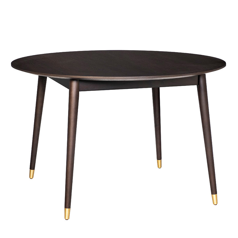 Обеденный стол Mateo Round Dinner Table Коричневый Золотой Обеденный стол Mateo Round Dinner Table Коричневый Золотой в Липецке | Loft Concept