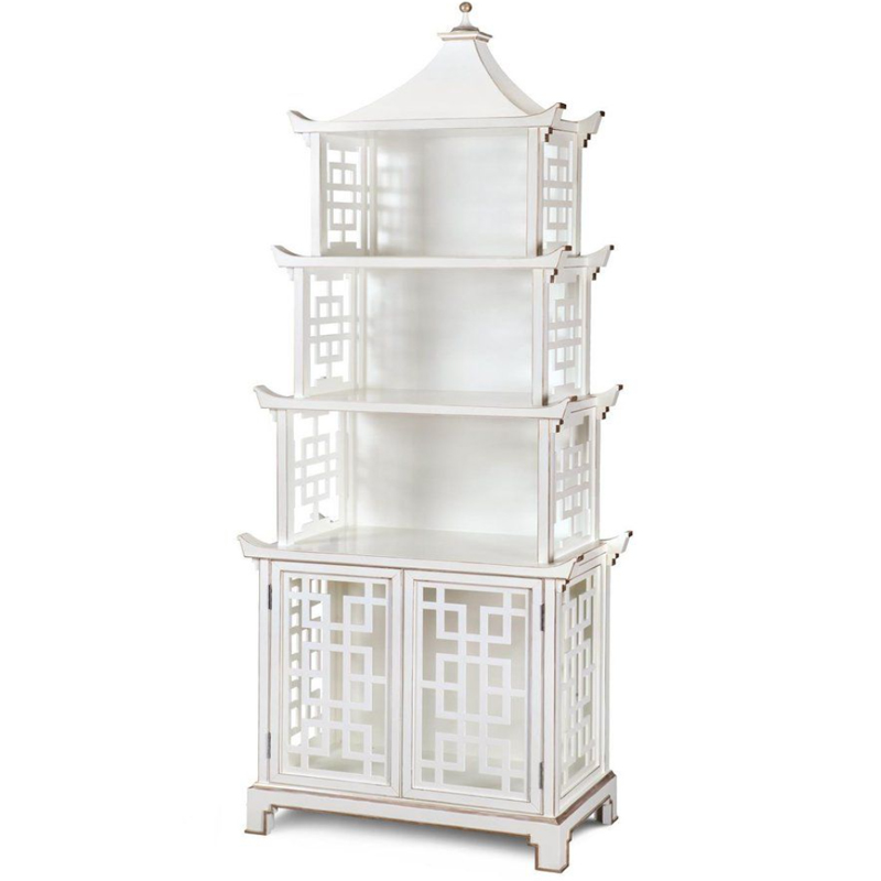 Стеллаж Белая Пагода Bungalow 5 Pagoda White Wood Белый винтажная патина Стеллаж Белая Пагода Bungalow 5 Pagoda White Wood Белый винтажная патина в Липецке | Loft Concept