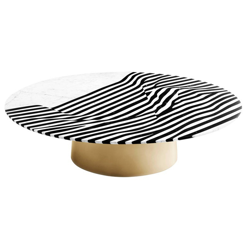 Кофейный стол Stein Marble Coffee Table Черно-белый Латунь Кофейный стол Stein Marble Coffee Table Черно-белый Латунь в Липецке | Loft Concept