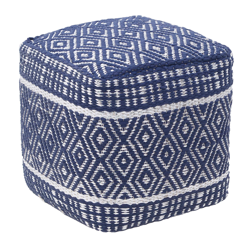Пуф Rhombuses Kelim Ornament Pouf Синий Белый Пуф Rhombuses Kelim Ornament Pouf Синий Белый в Липецке | Loft Concept