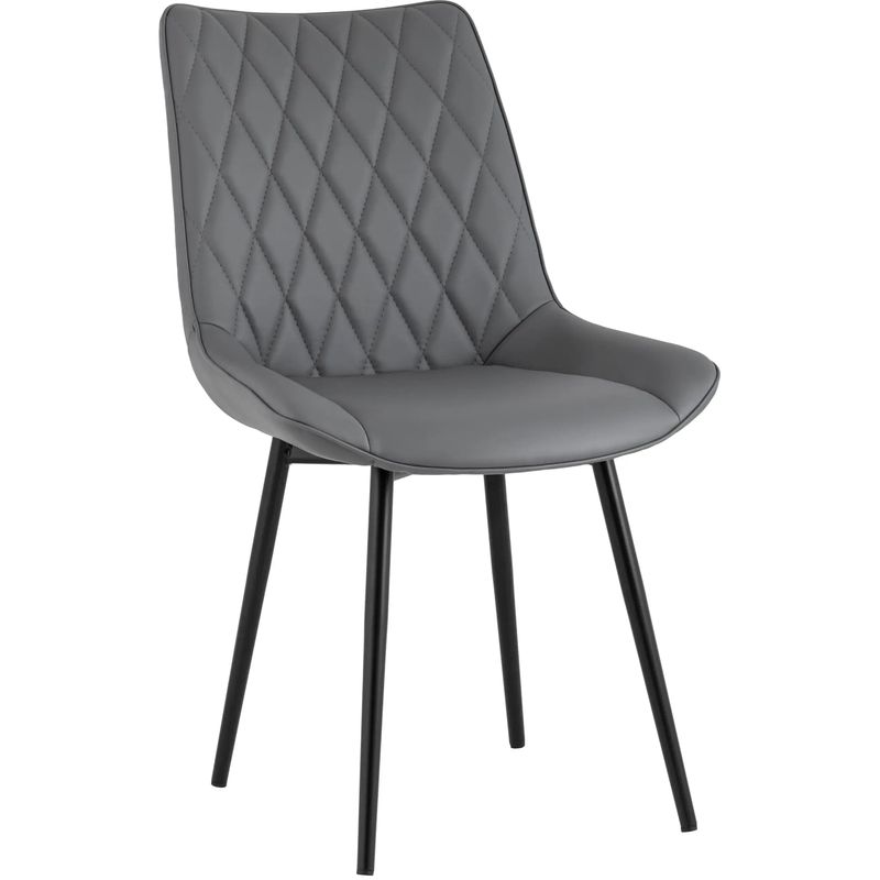 Стул Seoul S Chair Серая Экокожа Серый Черный Стул Seoul S Chair Серая Экокожа Серый Черный в Липецке | Loft Concept