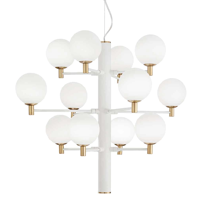 Люстра Italian Globe Abstraction Light White 12 Белый Золотой Люстра Italian Globe Abstraction Light White 12 Белый Золотой в Липецке | Loft Concept