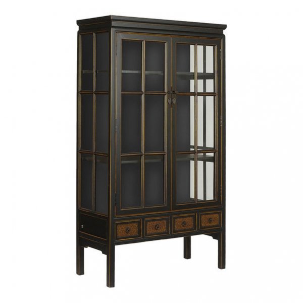 Шкаф-витрина Chinese Rack Черный Шкаф-витрина Chinese Rack Черный в Липецке | Loft Concept