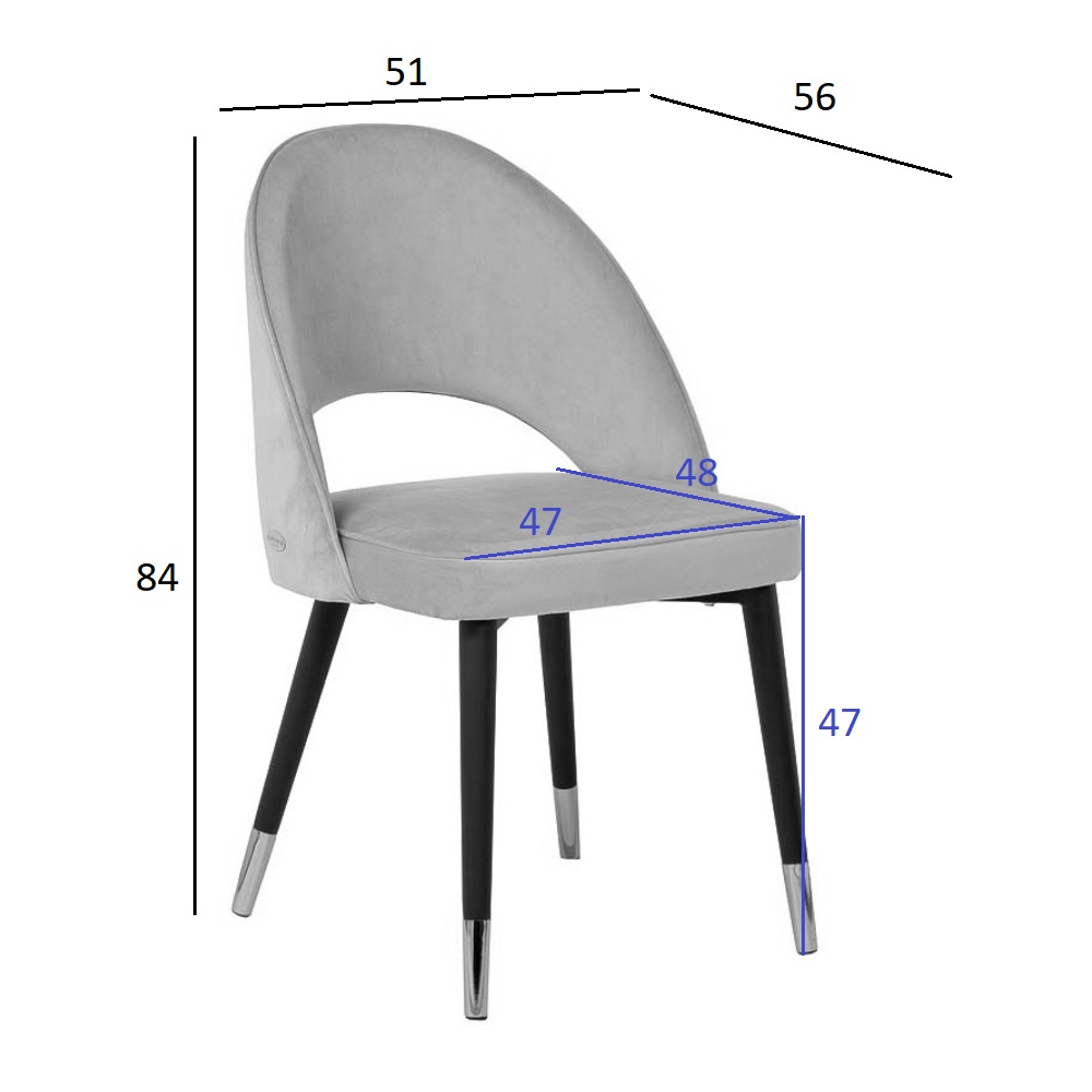 Стул велюровый серо-бежевый Schelde Gray Beige в Липецке