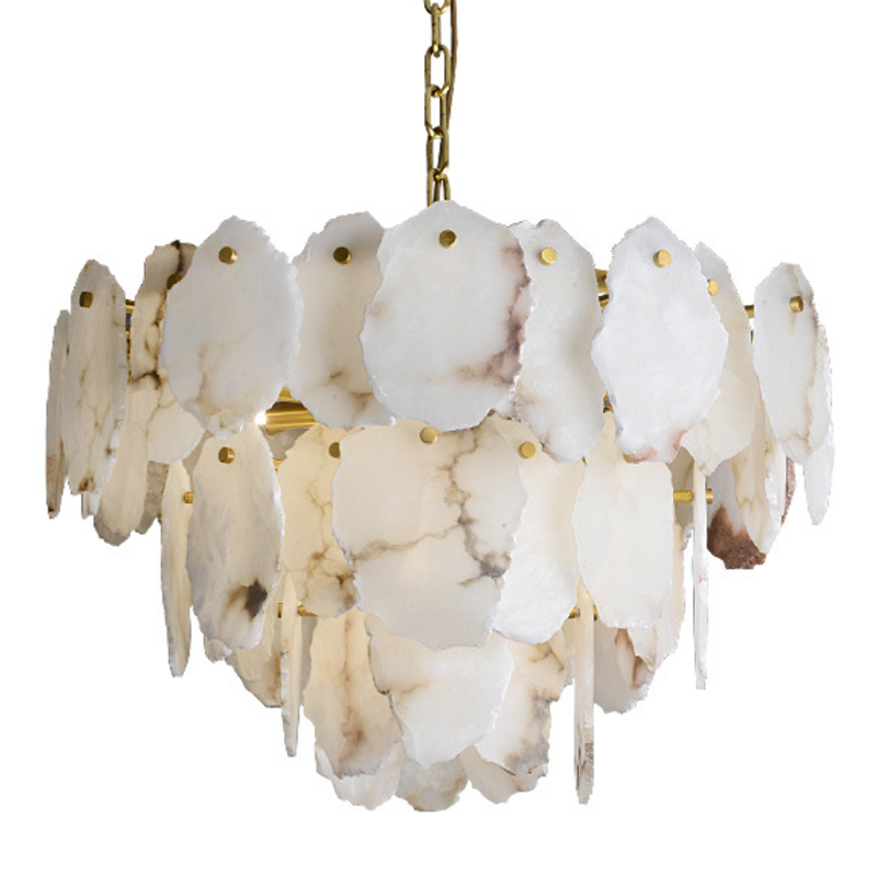 Люстра Lucretia Marble Tiered Chandelier Латунь Белый Мрамор Bianco Люстра Lucretia Marble Tiered Chandelier Латунь Белый Мрамор Bianco в Липецке | Loft Concept