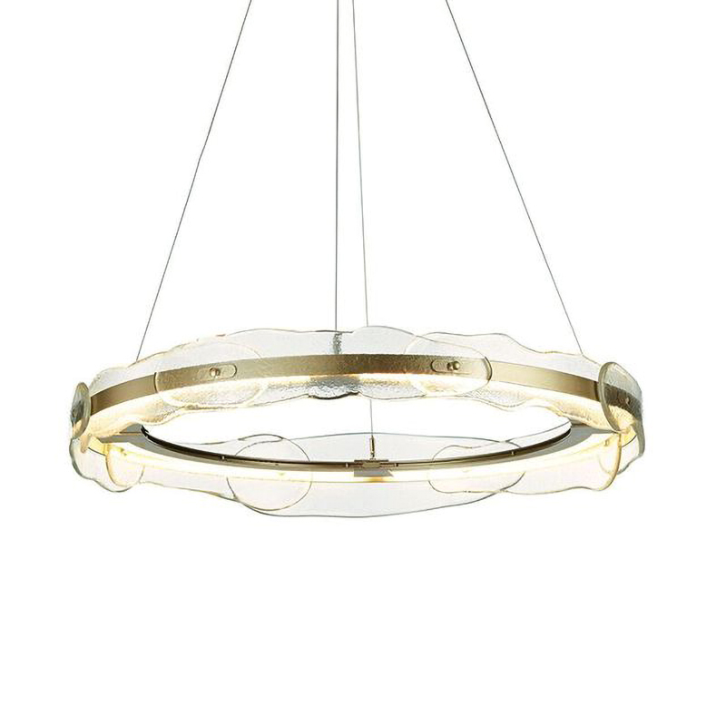 Люстра Ring horizontal glass chandelier Прозрачный Латунь Люстра Ring horizontal glass chandelier Прозрачный Латунь в Липецке | Loft Concept