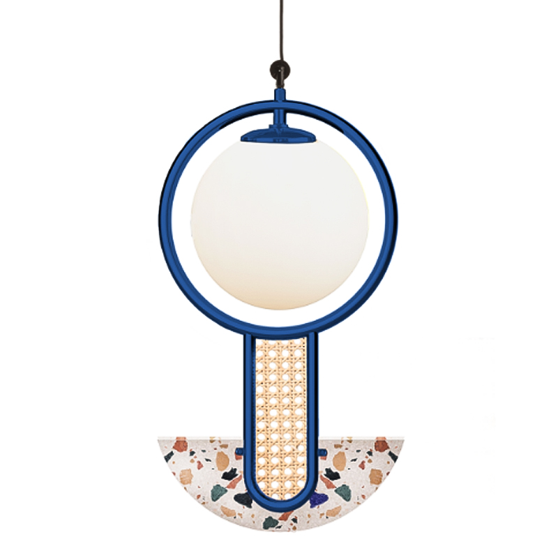 Подвесной Светильник UTU Soulful Lighting FRAME II CIRCULAR Cobalt Синий Белое матовое стекло Бежевый Черный Подвесной Светильник UTU Soulful Lighting FRAME II CIRCULAR Cobalt Синий Белое матовое стекло Бежевый Черный в Липецке | Loft Concept
