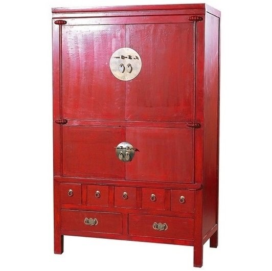 Шкаф в китайском стиле Red Box Красный Шкаф в китайском стиле Red Box Красный в Липецке | Loft Concept