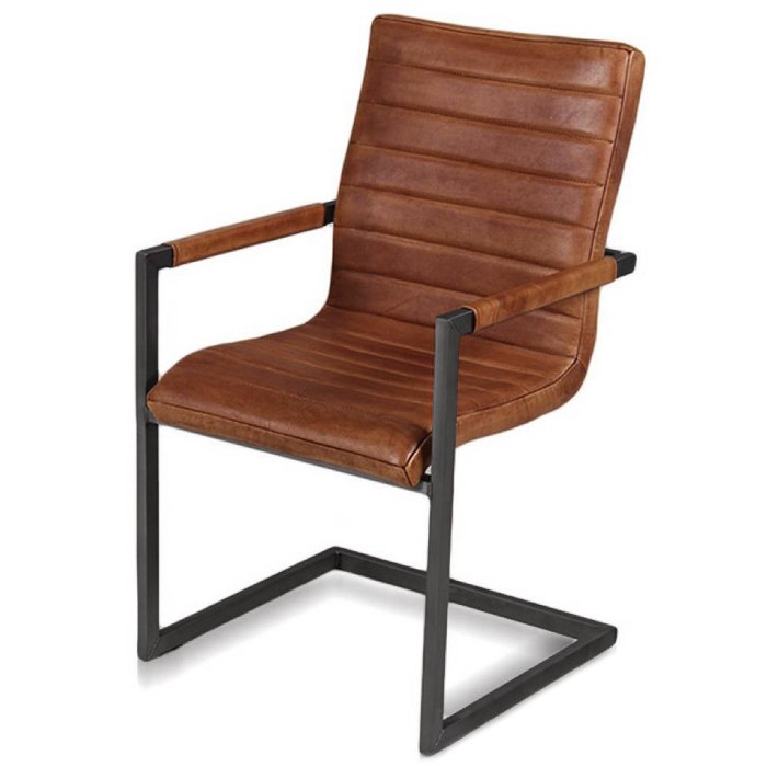 Стул с подлокотником Industriele Stoelen Коричневый Черный Стул с подлокотником Industriele Stoelen Коричневый Черный в Липецке | Loft Concept