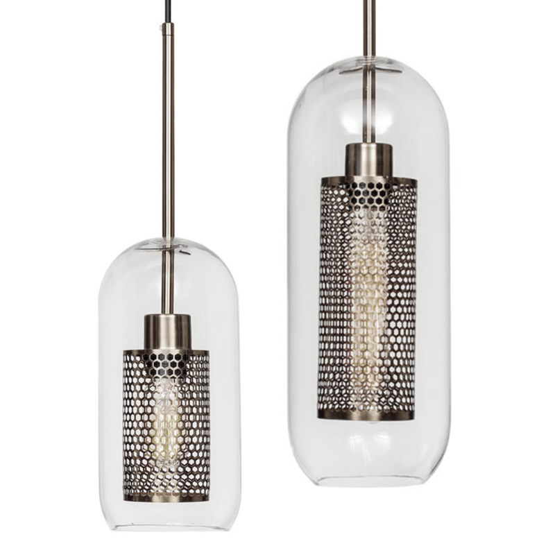 Perforation Pendant Lamp Nickel Oval Никель Прозрачное Стекло Perforation Pendant Lamp Nickel Oval Никель Прозрачное Стекло в Липецке | Loft Concept