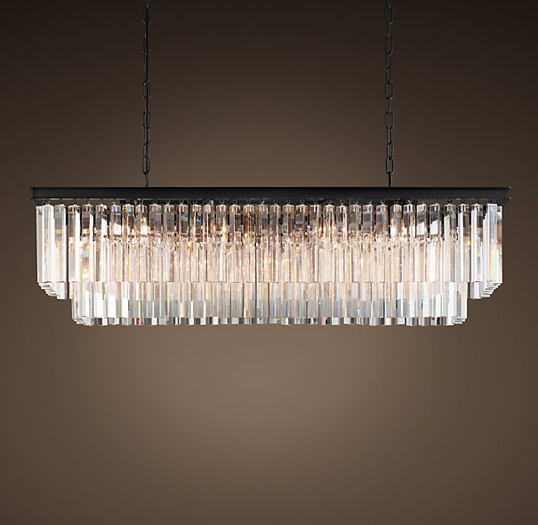 Люстра RH 1920s Odeon Clear Glass Fringe Blackiron 125 Черный в Липецке | Loft Concept 