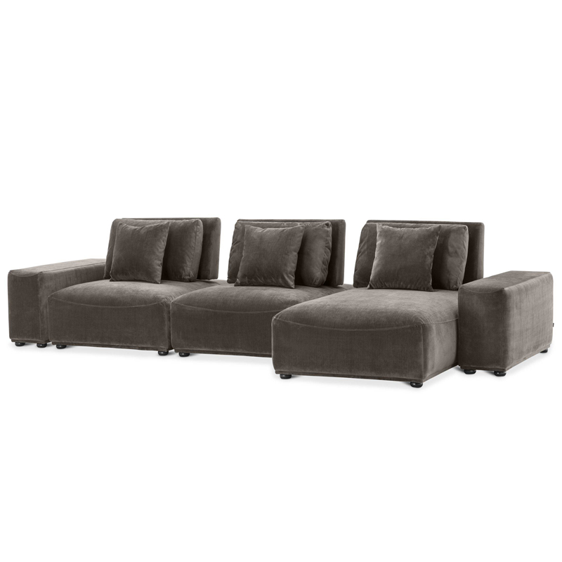 Диван Eichholtz Sofa Mondial Lounge grey Серый Черный Диван Eichholtz Sofa Mondial Lounge grey Серый Черный в Липецке | Loft Concept
