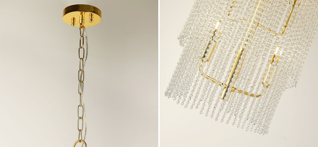 Люстра с каскадом из хрустальных бусин Crystal Beads - фото №1