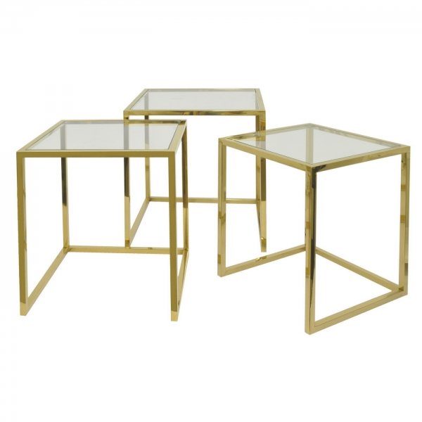 Набор из 3-х столов Goldika Table Глянцевое золото Набор из 3-х столов Goldika Table Глянцевое золото в Липецке | Loft Concept