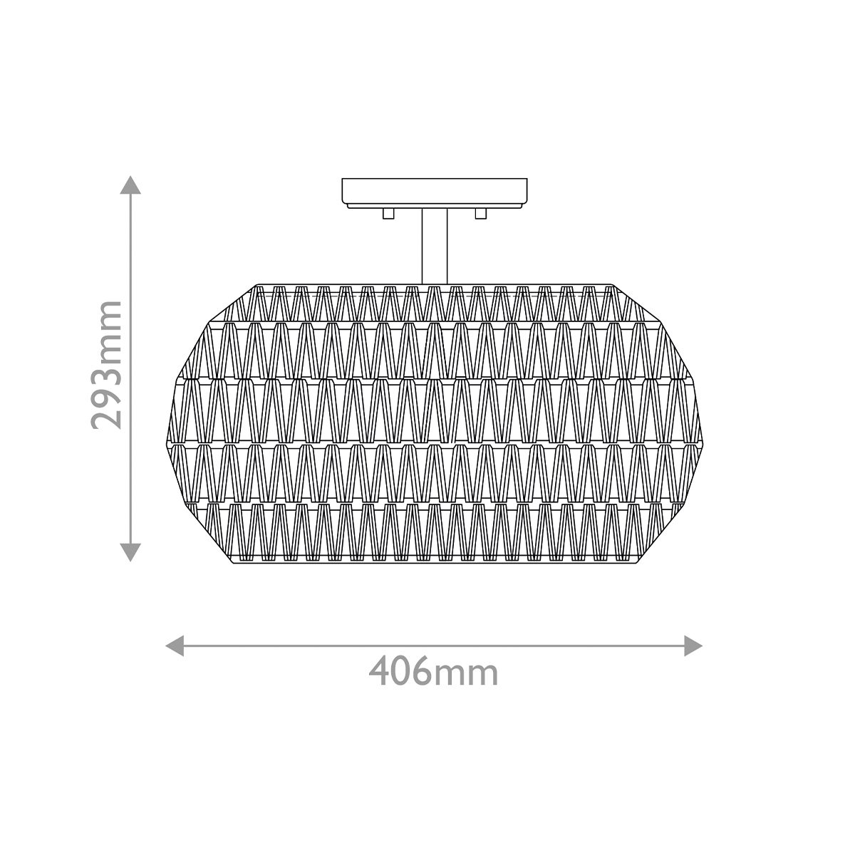 Потолочный светильник с плафоном из плетеного джута и черным каркасом Quoizel в Липецке