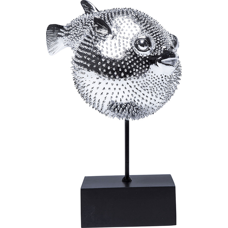Статуэтка Silver Blowfish Серебряный Черный Статуэтка Silver Blowfish Серебряный Черный в Липецке | Loft Concept