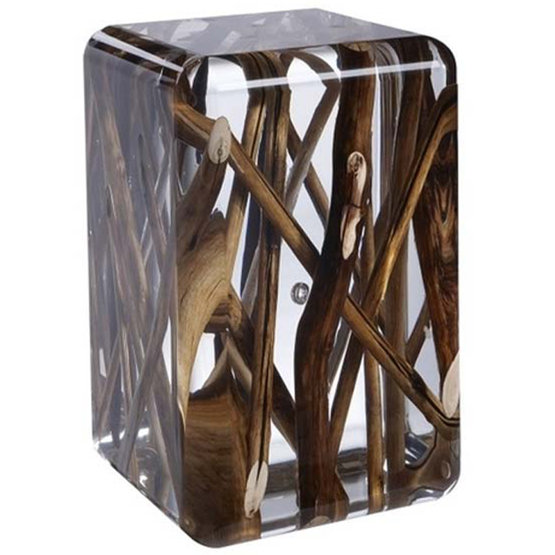 Дизайнерский приставной стол Bout de canape ICE KISIMI Side Table Прозрачный Коричневый Дизайнерский приставной стол Bout de canape ICE KISIMI Side Table Прозрачный Коричневый в Липецке | Loft Concept