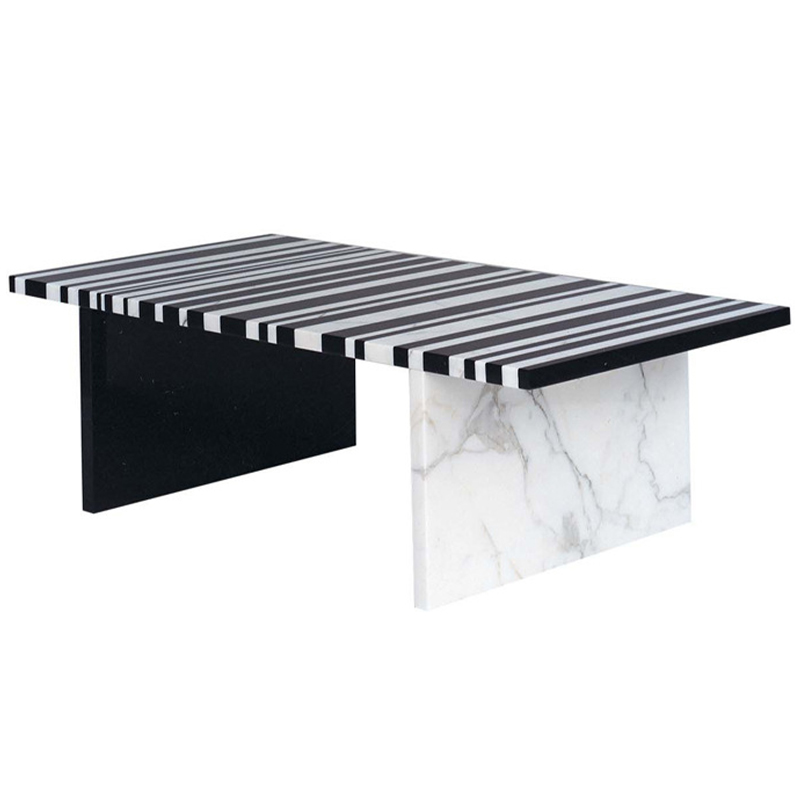 Кофейный стол CODICE A BARRE Black & White Marble Coffee Table Черно-белый Черный Мрамор Nero Белый Мрамор Bianco Кофейный стол CODICE A BARRE Black & White Marble Coffee Table Черно-белый Черный Мрамор Nero Белый Мрамор Bianco в Липецке | Loft Concept
