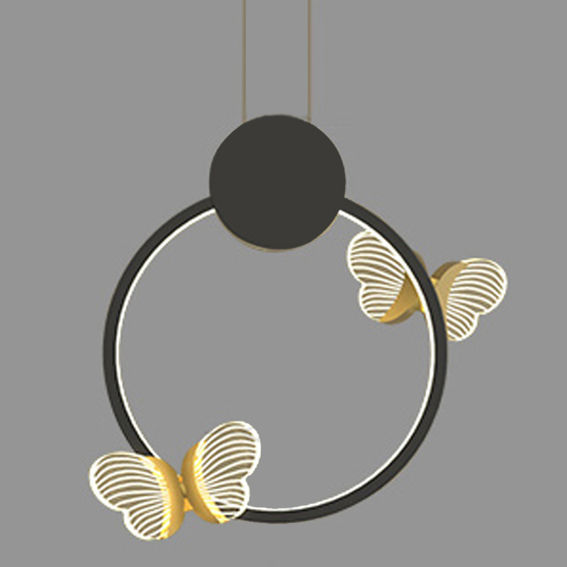 Светильник Butterfly Black Circle Прозрачный Черный Золотой Светильник Butterfly Black Circle Прозрачный Черный Золотой в Липецке | Loft Concept