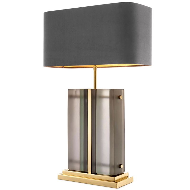 Настольная лампа Eichholtz Table Lamp Solana Brass Стекло Смок Латунь Серый Настольная лампа Eichholtz Table Lamp Solana Brass Стекло Смок Латунь Серый в Липецке | Loft Concept