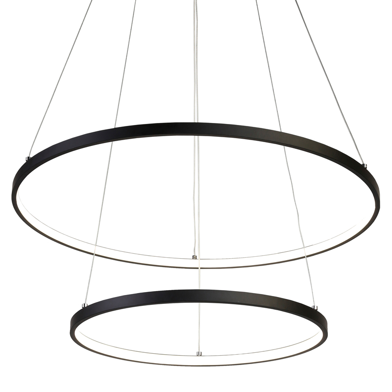 Люстра Ring Horizontal Double black 60+40 Черный Люстра Ring Horizontal Double black 60+40 Черный в Липецке | Loft Concept