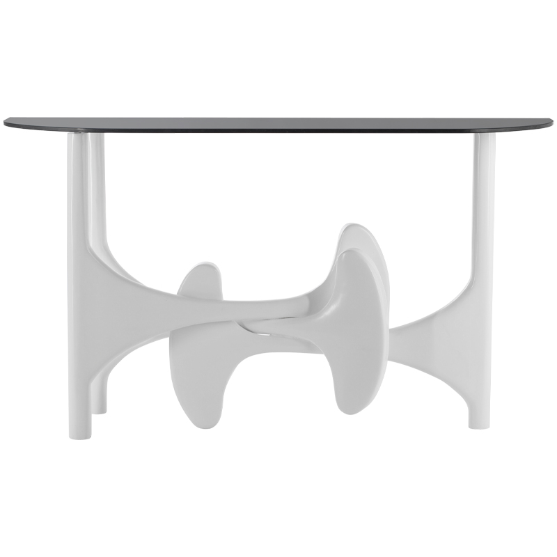 Консоль Aileen Console Белый Прозрачный черный Консоль Aileen Console Белый Прозрачный черный в Липецке | Loft Concept