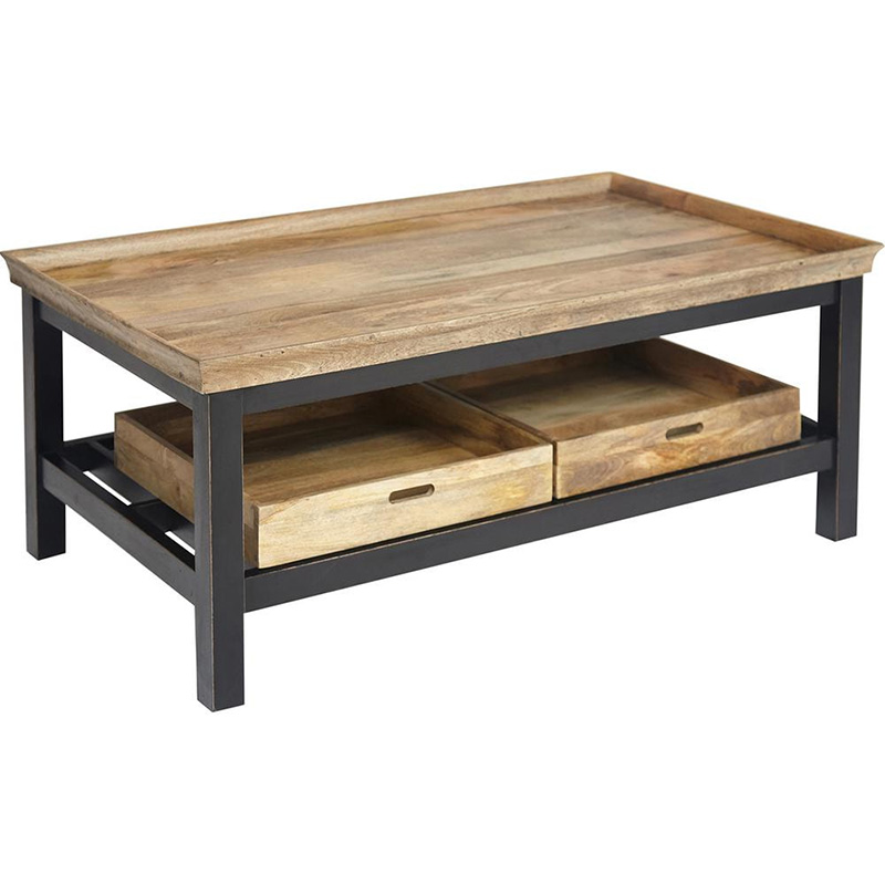 Кофейный стол Provence Sylvie Coffee Table Черный Древесина Кофейный стол Provence Sylvie Coffee Table Черный Древесина в Липецке | Loft Concept